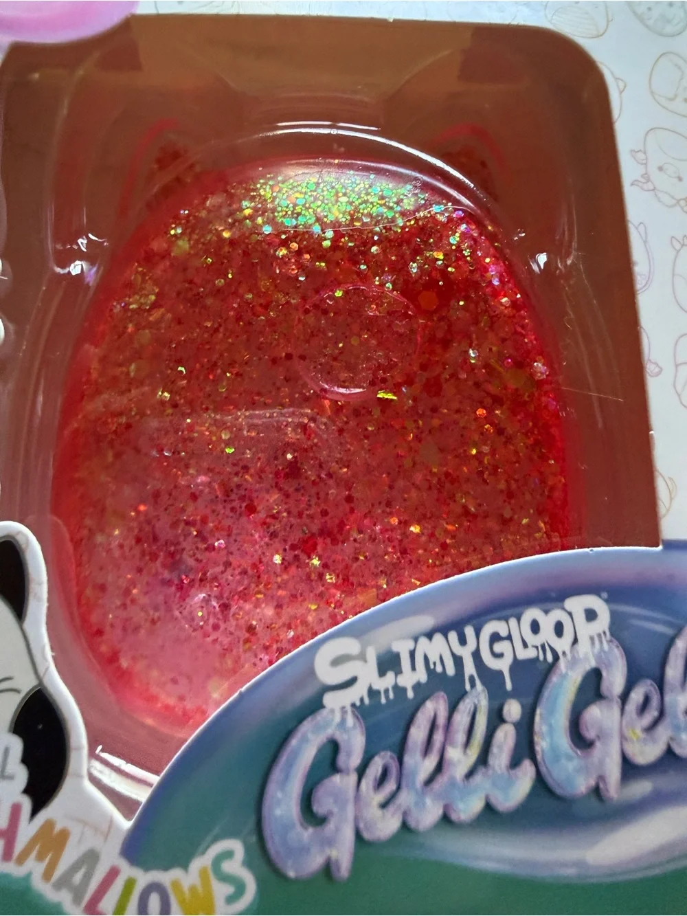 New Squishmallows Slimy Gloop Gelli Gels Pink Glitter Squishy Toy Stretchy 4+
